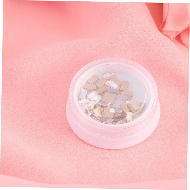 BIUDECO 1bag Rectangular Manicure Diamond Nail Art Rhinestones Decorations DIY