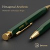 BEILUNER 312 Metal Gel Pen 0.5mm, Hexagonal Design, Green Piano