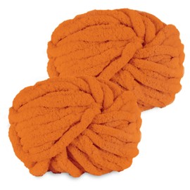 YushengTai Thick Wool, Pack of 2, 500 g, Orange Chunky Wool, Thick Wool for Crocheting, Can Be Used for Knitting Cushions, Blankets, Scarves and Hats as well as Pet Beds