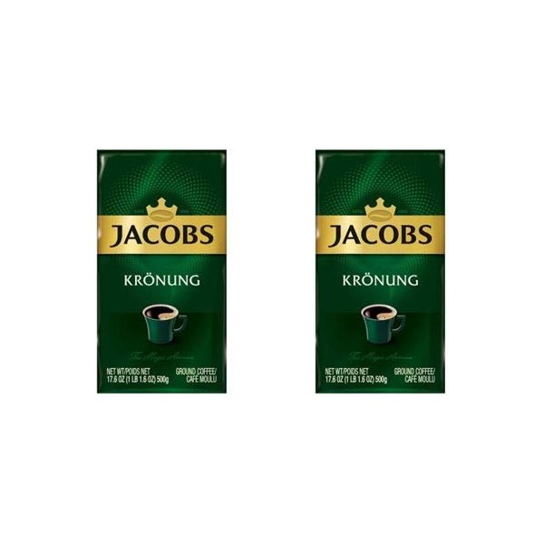 Jacobs Kronung Ground Coffee 500 Gram / 17.6 Ounce (Pack of 2.)