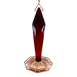 Songbird Essentials Ruby Faceted Glass Hummingbird Feeder, Bird Feeder for Patio, Yard and Garden