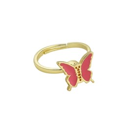 Fidget Spinner Rings for Women Daisy Butterfly Adjustable Fidget Anxiety Ring Rotatable Calming Worry Meditation Ring Anxiety Stress Relief Ring-Pink Butterfly