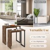 Giantex Nesting Coffee Table Set of 2, Stackable End Tables