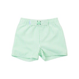 RUGGEDBUTTS Boys UPF50+ Sun Protection Seersucker Swim Trunks - Spring Green Seersucker, 4T