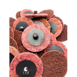 SIGNI Abrasive Non Woven Nylon Surface Conditioning Disc R-Type Quick Change Disc (Maroon Medium, 2 inch,25pcs)