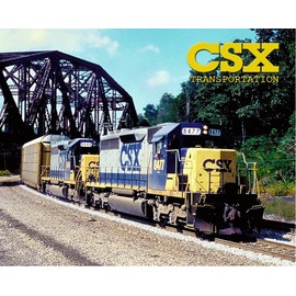A-Trains CSX SD40-2 8" x 10" Metal Sign