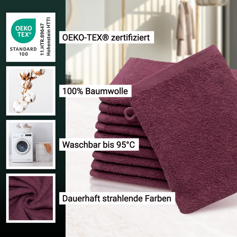 Zollner Set of 10 Flannels, Cotton, 16 x 21 cm,