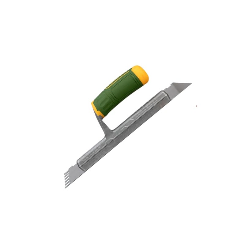 Jadever 11×4.7" Plastering Trowel with SQ Teeth, Notch Masonry Hand