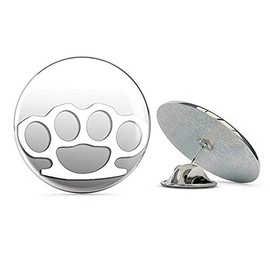 NYC Jewelers Brass Knuckles White Vinyl (ic Window Fight knucklebusters) Metal 0.75" Lapel Hat Pin Tie Tack Pinback