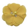 Lmlliang 10pc Chiffon Flower Yellow Rhinestone Pearl Flat-Back Chiffon Flower