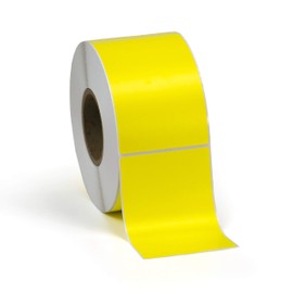 4" X 6" Direct Thermal Perfed Stickers Labels for Shipping Labels, Inventory, and Color Coding - 1000 Per Roll on 3" Core - Compatible with Zebra, Datamax, Sato, Intermec, and More (Yellow 1 Pack)
