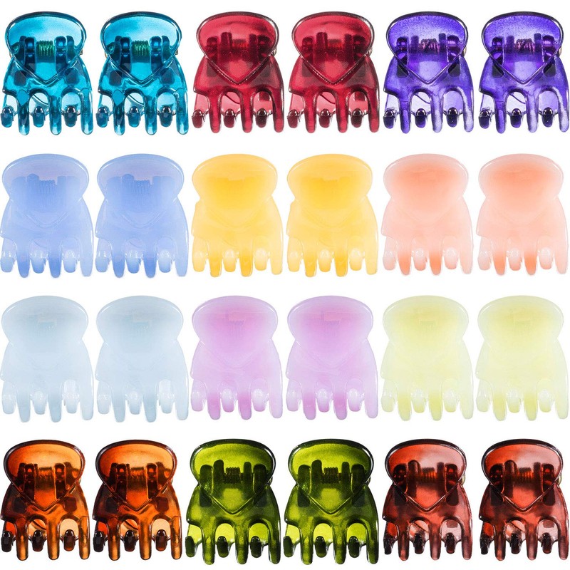 HOTOP 24 Pcs Mini Hair Clips, Small Hair Claws, Non-Slip