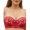 zossav Strapless Bra Push Up Lace Padded Convertible Multiway Underwire
