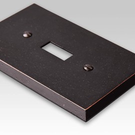 Amerelle Manhattan Double Toggle/Single Rocker Cast Metal Wallplate in Aged Bronze