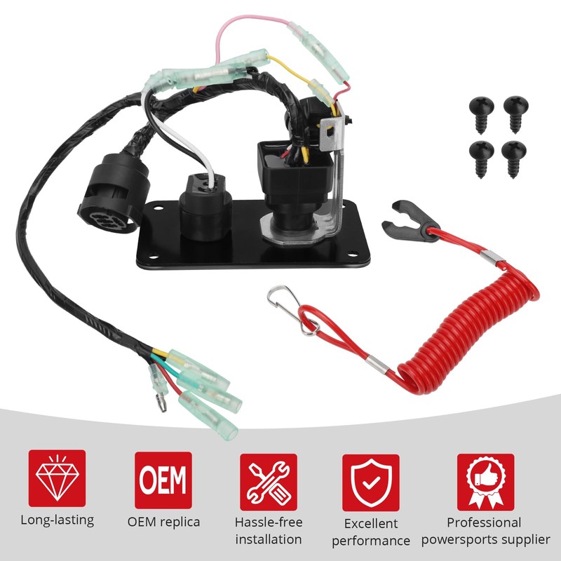 JAVIK 704-82570-08-00 Main Switch Panel Outboard Single Engine Key Switch