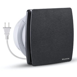 Venta 6 Inch Exhaust Fan – 1.7 Sones, Quiet Wall Mount Bathroom Exhaust Fan – Powerful 141 CFM Airflow, Anti-Backflow, Energy-Efficient - For Kitchen, Garage, Office - Black