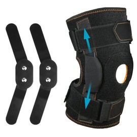 AOOWU Athletics Knee Support for Men and Women, Adjustable Compression Bandage with Steel Plate Holder & Patella Gel Pads for Meniscus Tear, Arthritis, ACL, Joint Pain, Running, Sports