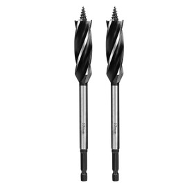 SUQIN 1/4 Inch Hex Shank Auger Drill Bit 17 mm x 165 mm x 2 Pieces Professional Wood Drill Bit Self-Feed Steel Auger Drill Bit for Softwood, Hardwood, Plastic