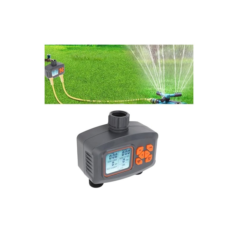 Sprinkler Timer, Dual Outlets Hose Watering Timer, 2 Zone Automatic