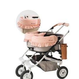 Harryspet Margaret The Lace Edition Pet Stroller Cover, Coral Pink