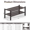 Haddockway 2 Tier Bamboo Shoe Rack Storage Organizer, Multifunctional Free