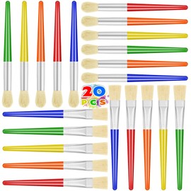 Paint Brushes, Anezus 20 pcs Kids Paint Brushes Large Toddler Paint Brushes for Washable Paint Acrylic Paint