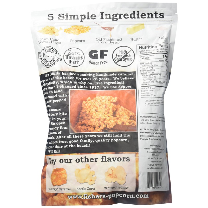 Fisher's Popcorn Caramel Bag, 10 oz.