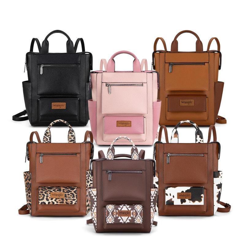 Wrangler Convertible Backpack with Adjustable Strap for Women:_Brown,Coffee