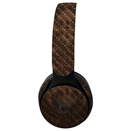 MightySkins Carbon Fiber Skin for Beats Solo Pro Wireless Headphones - Brown Linen | Protective, Durable Textured Carbon Fiber Finish | Easy to Apply, Remove, and Change Styles | Made in The USA