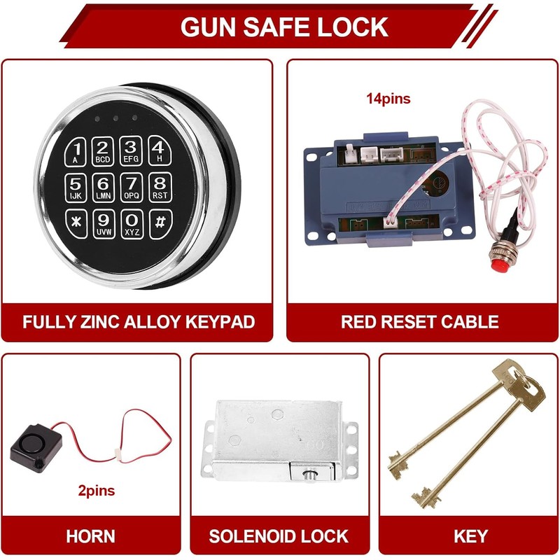 Gun Safe Lock with Solenoid, Saf e Box L ock