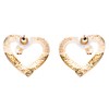 ACCESSORIESFOREVER Women Valentines Jewelry Crystal Rhinestone Chic Open Heart Earrings