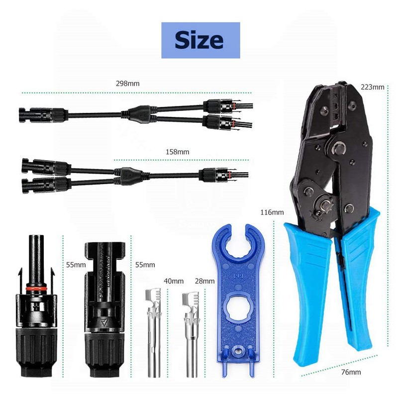 iSunergy Solar Panel Crimping Tool,Crimping Tool Kit with 10PCS Connectors