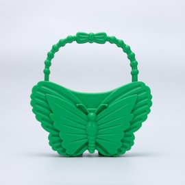 WNV Women Butterfly Top-handle Bag Ladies Cute PVC Bowknot Hard Box Hobo Evening Clutch Purse Beach Travel Daily Tote Handbag