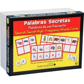 Really Good Stuff Palabras Secretas: Palabras de USO frecuente (Spanish Secret High-Frequency Words Cards) - 1 Game