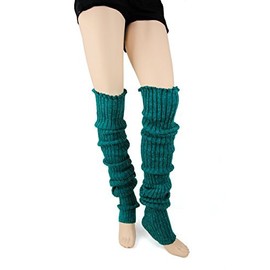 Foot Traffic - Calentadores de piernas de punto para mujer, cálidos y largos sin pies, Pavo real, Super Long