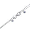Nenalina 281002-051 Women's Ankle Bracelet Silver Fashion Double Row with