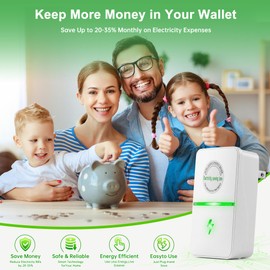 Jacqings Power Plug Pro Energy Saver Plug | Stop Watt Electricity Saving Box to Reduce Bill | Smart Plug for Voltage Optimization & Surge Protection | Home Office Compact Plug and Play
