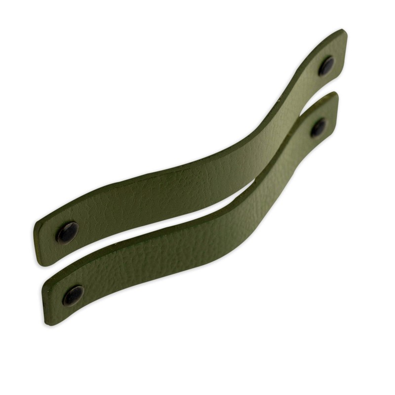 Brute Strength - Leather Handles for Furniture - Olive Green