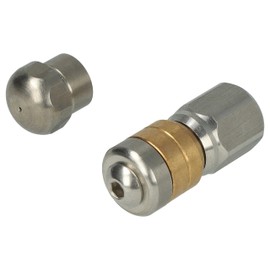 vhbw 2 x pipe cleaning nozzles for pressure washers - 1/8 inch, rigid and rotating