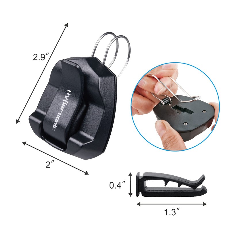 Hypersonic 2-Pack Sunglass Holder for Car Sun Visor, Air Vent