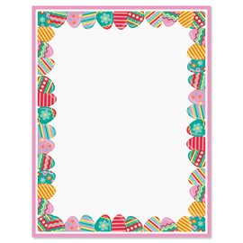 Current Gingham Bunnies Easter Letter Paper-Decorative Spring Stationery Sheets With Bunny Border, Printable Holiday, Wedding & Bridal Shower, & Invitation Letterhead Sheets, Pack of 25, 8 1/2" x 11"