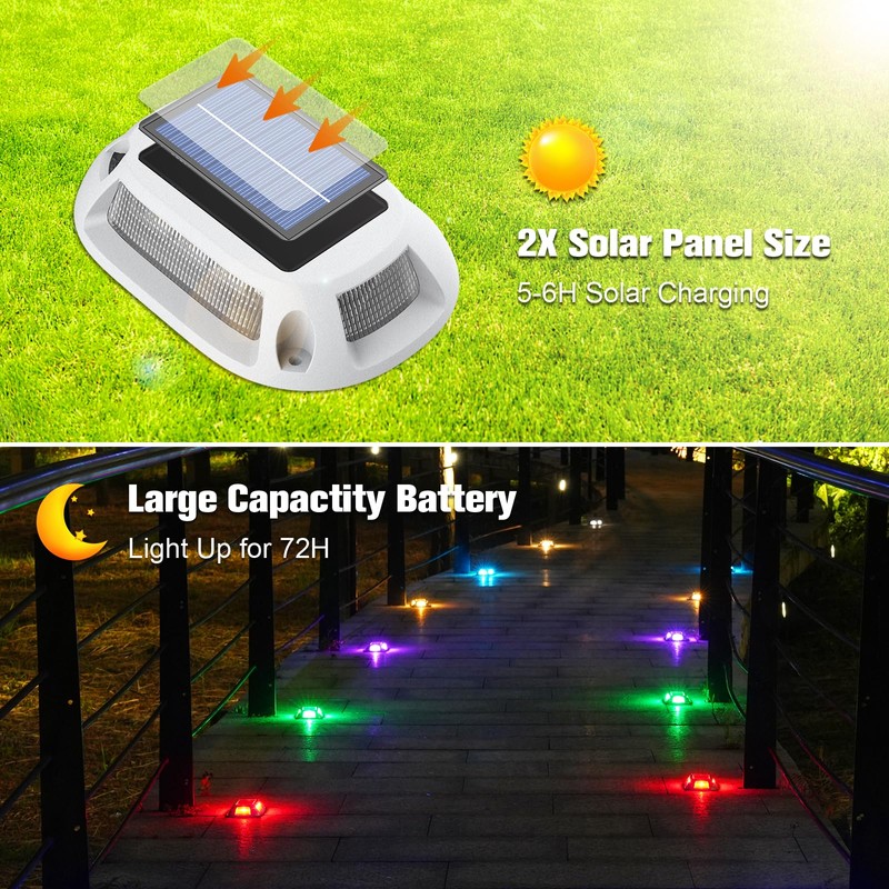 VOLISUN Solar Driveway Lights Dock Deck Lights 12 Pack,9 Colors