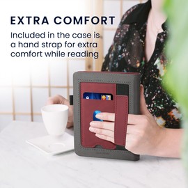 kwmobile Case Compatible with Kobo Clara HD Case - Cover for eReader with Magnetic Closure - Dark Red