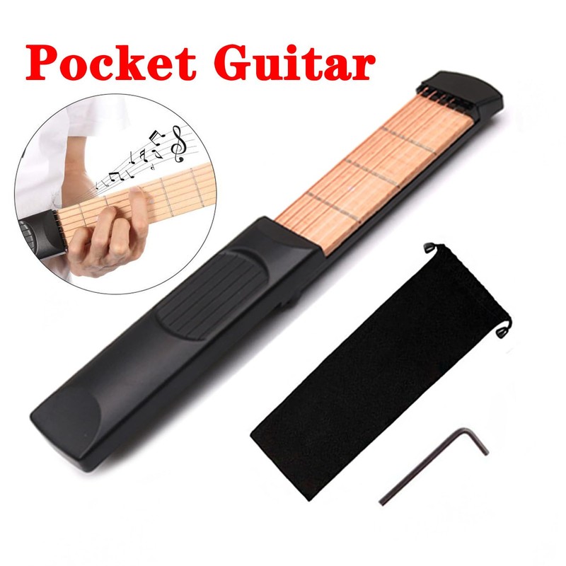 Zodazoqa 6 Fret Portable Left Hand Pocket Guitar Practice Tool