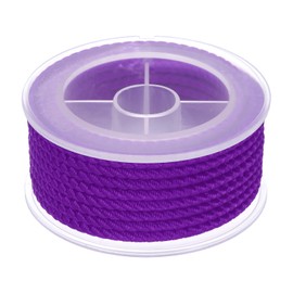 MECCANIXITY Nylon Thread Twine Beading Cord, 13ft 3mm Nylon Braided Bracelets String Cord Rope for Jewelry Making DIY Crafts Necklaces, Bright Purple