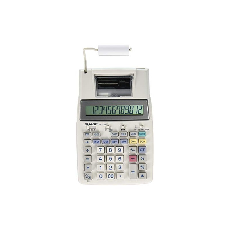Sharp EL-1750V Semi-Desktop Printer Calculator, 12 Digits