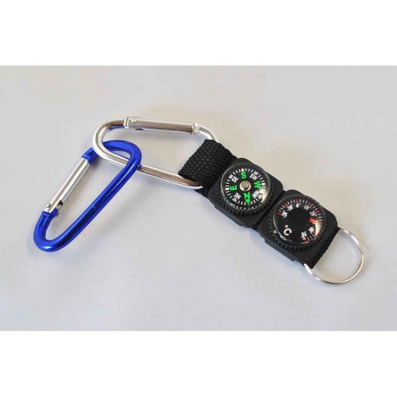 Aluminum Carabiner Hook Bearing Magnet Thermometer Keychain Wrist Compass [SanSanYa]