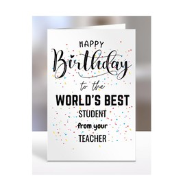 STUDENT birthday card from TEACHER, gifts for men, women, greetings card, happy birthday presents for, A5-84b_164