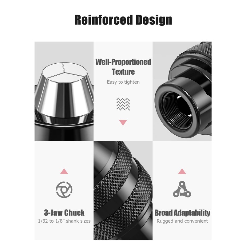 Drill Chuck Collet Set for Dremel, 1/32" to 1/8" Replacement