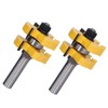 2Pcs Tongue Groove Router Bit T Shape 3 Teeth 1